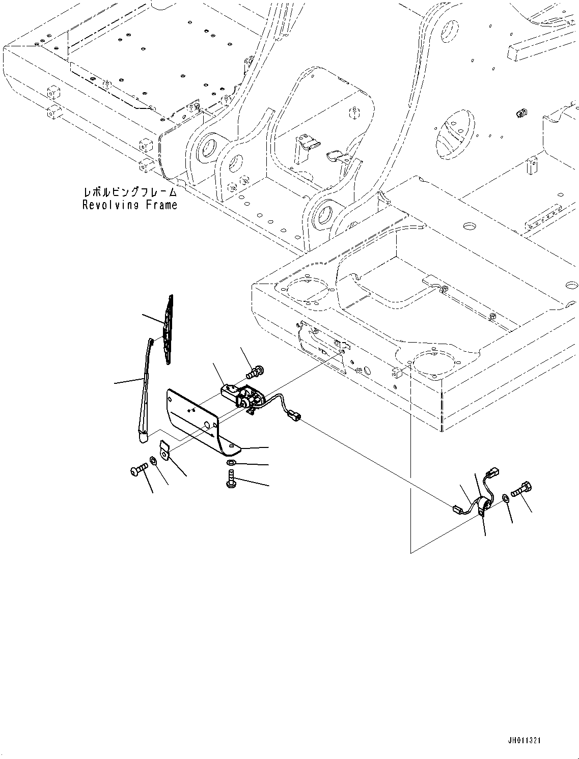 Excavators Komatsu / PC290NLCI-11E0 S/N K75001-UP(PC00087U) / Additional Lower Wiper, Front Lower Window Wiper(K009001 : K0340-002001)