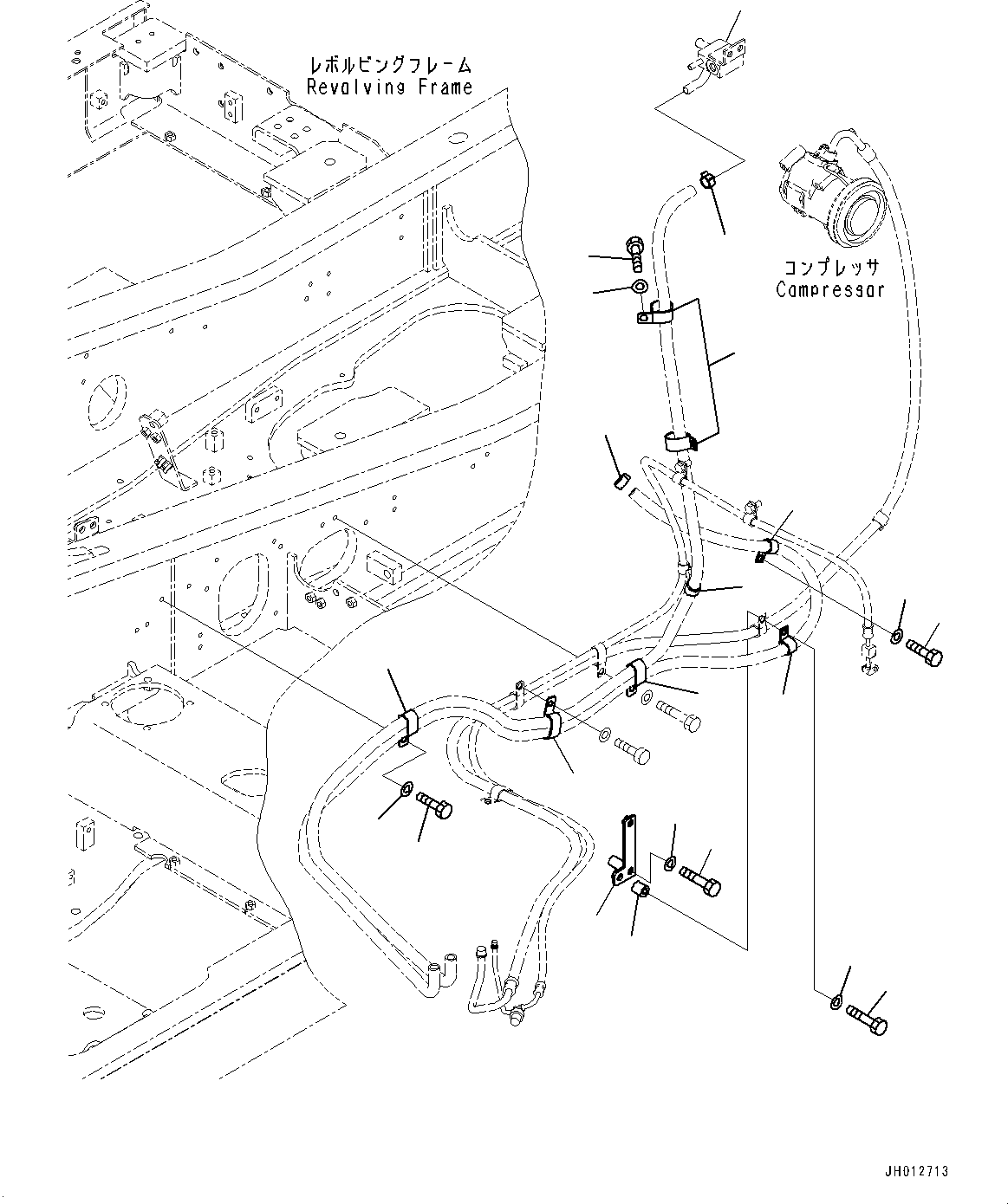Excavators Komatsu / PC290NLCI-11E0 S/N K75001-UP(PC00087U) / Air Conditioner, Heater Piping(K011004 : K0700-001004)