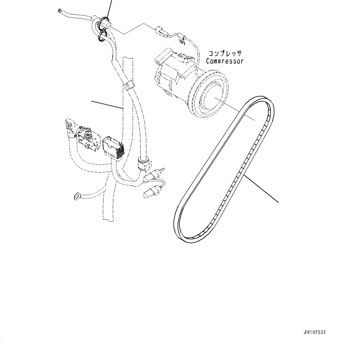 Excavators Komatsu / PC290NLCI-11E0 S/N K75001-UP(PC00087U) / Air Conditioner, V-Belt(K011005 : K0700-001005)