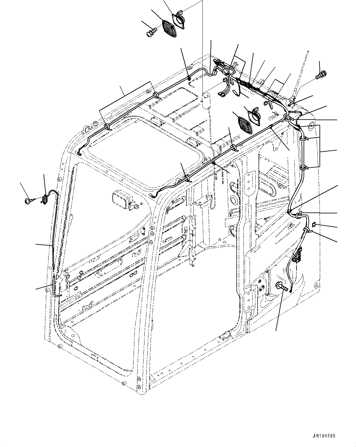 Excavators Komatsu / PC290NLCI-11E0 S/N K75001-UP(PC00087U) / Cab, Speaker and Window Washer(K012010 : K1110-009010)