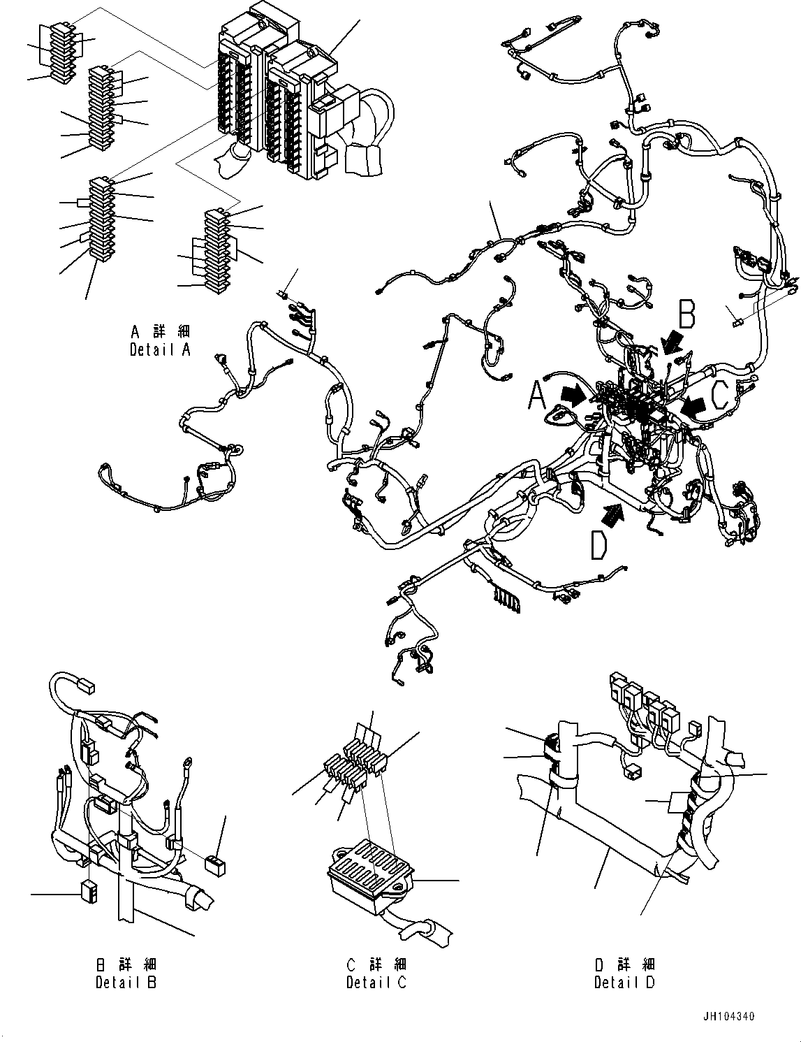 Excavators Komatsu / PC290NLCI-11E0 S/N K75001-UP(PC00087U) / Cab, Floor, Wiring Harness(K012041 : K1110-009041)