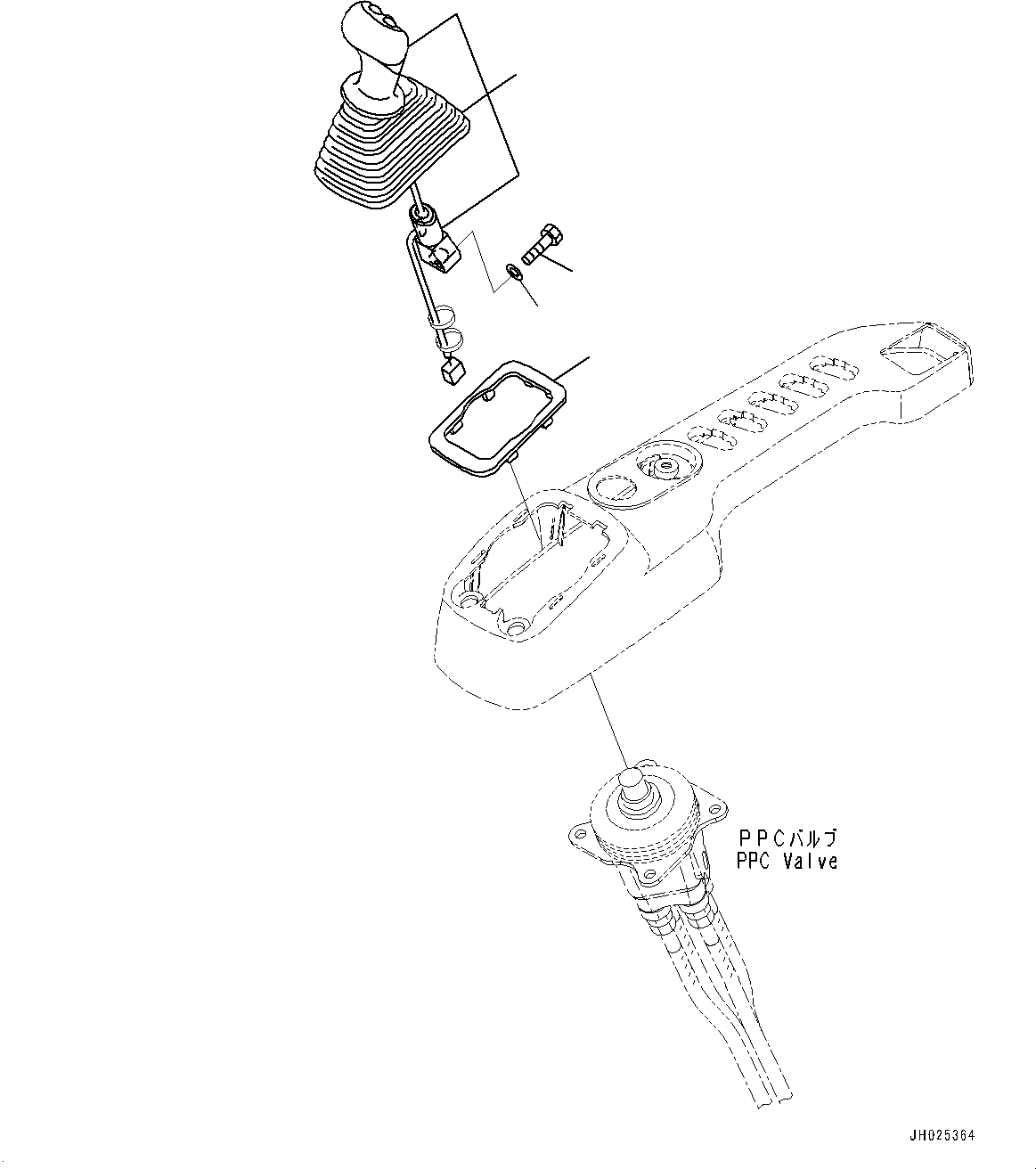 Excavators Komatsu / PC290NLCI-11E0 S/N K75001-UP(PC00087U) / Cab, Floor, Work Equipment Control Lever, R.H.(K012054 : K1110-009054)