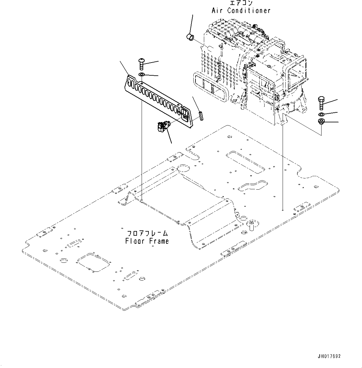 Excavators Komatsu / PC290NLCI-11E0 S/N K75001-UP(PC00087U) / Cab, Floor, Air Conditioner Mounting and Secondary Engine Stop Switch(K012064 : K1110-009064)