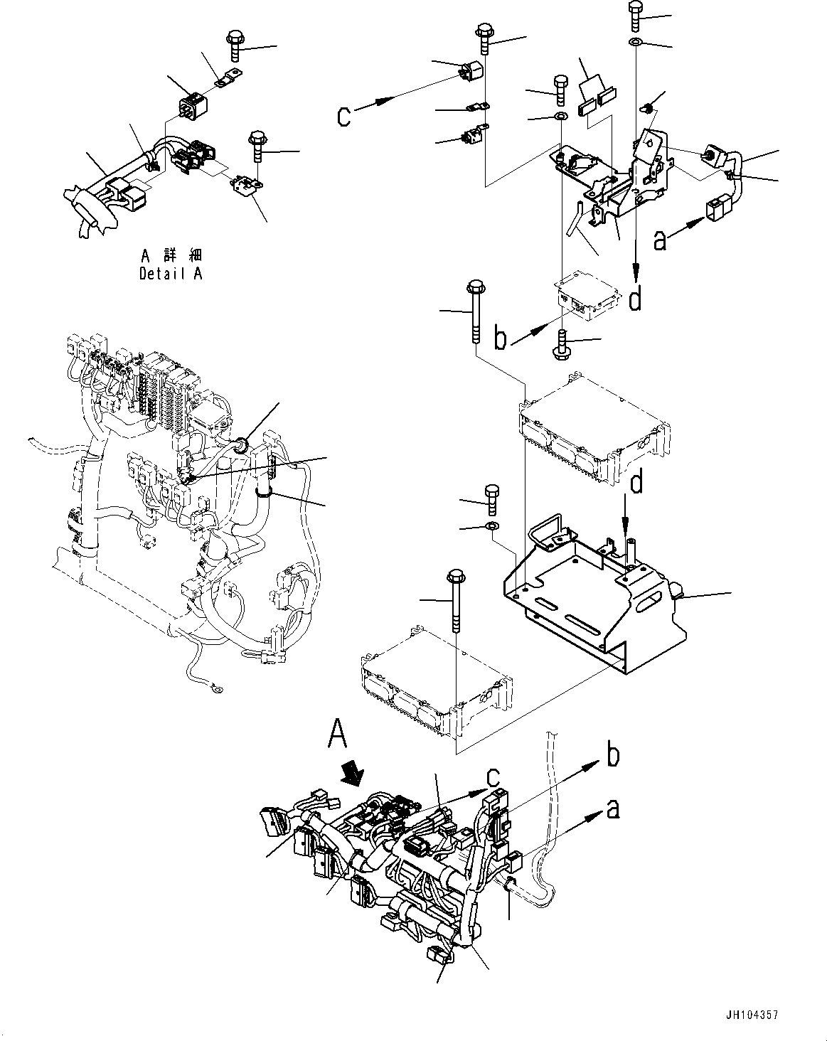 Excavators Komatsu / PC290NLCI-11E0 S/N K75001-UP(PC00087U) / Cab, Rear Cover, Wiring Harness(K012072 : K1110-009072)