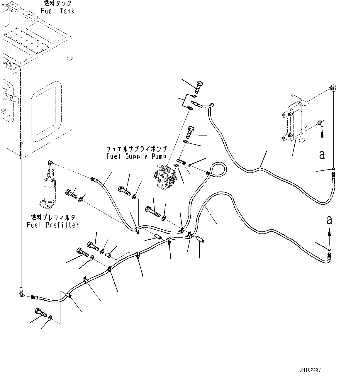 Komatsu parts book diagram for PC290LCI-11E0 S/N 35152-UP: FUEL PIPING, PIPING
