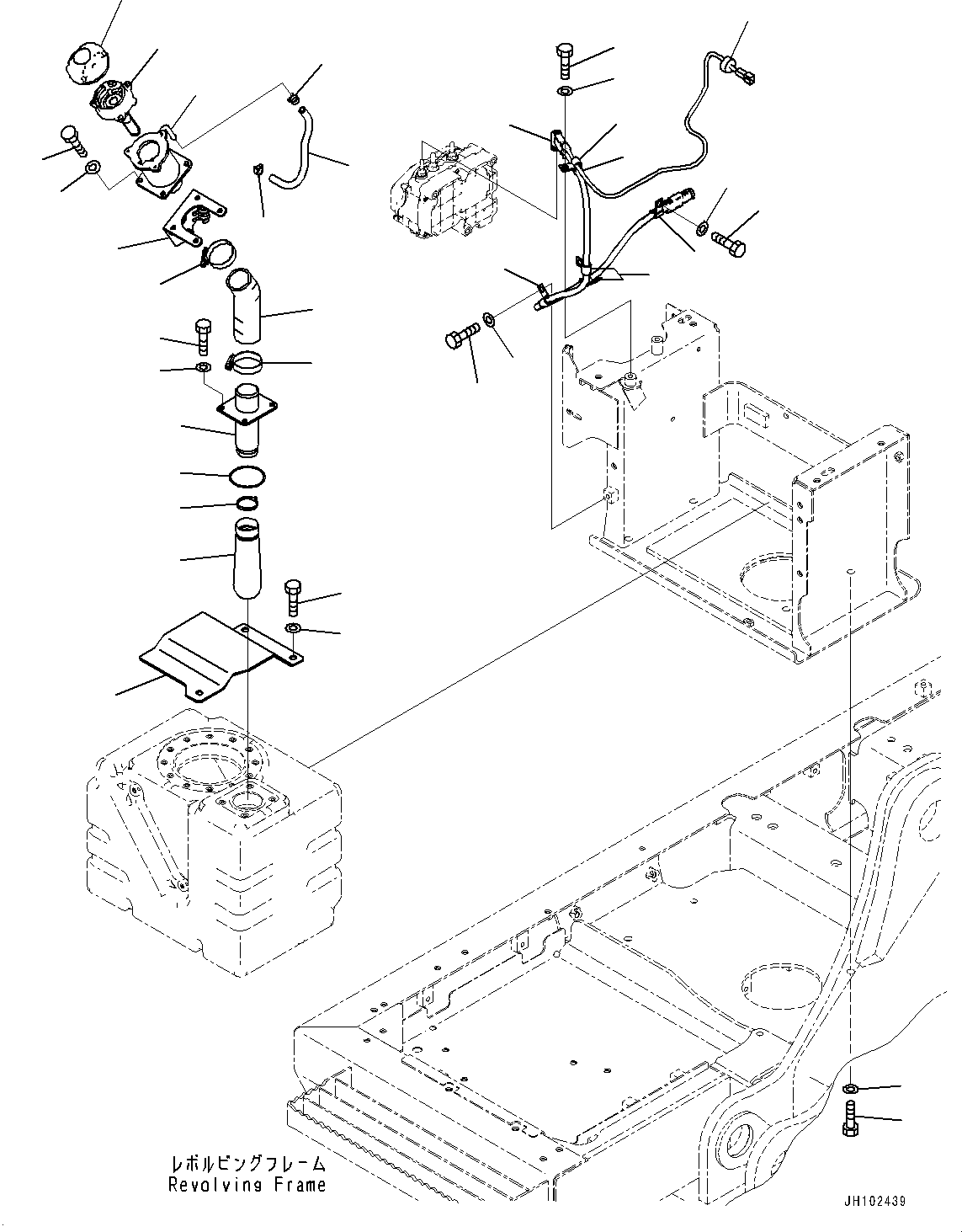 Komatsu parts book diagram for PC290LCI-11E0 S/N 35152-UP: DEF TANK, SUCTION TUBE
