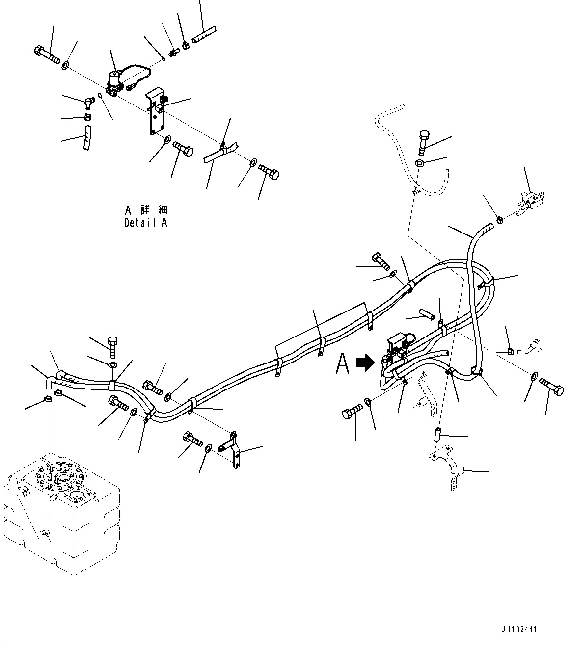 Komatsu parts book diagram for PC290LCI-11E0 S/N 35152-UP: DEF PIPING, DEF TANK COOLANT PIPING
