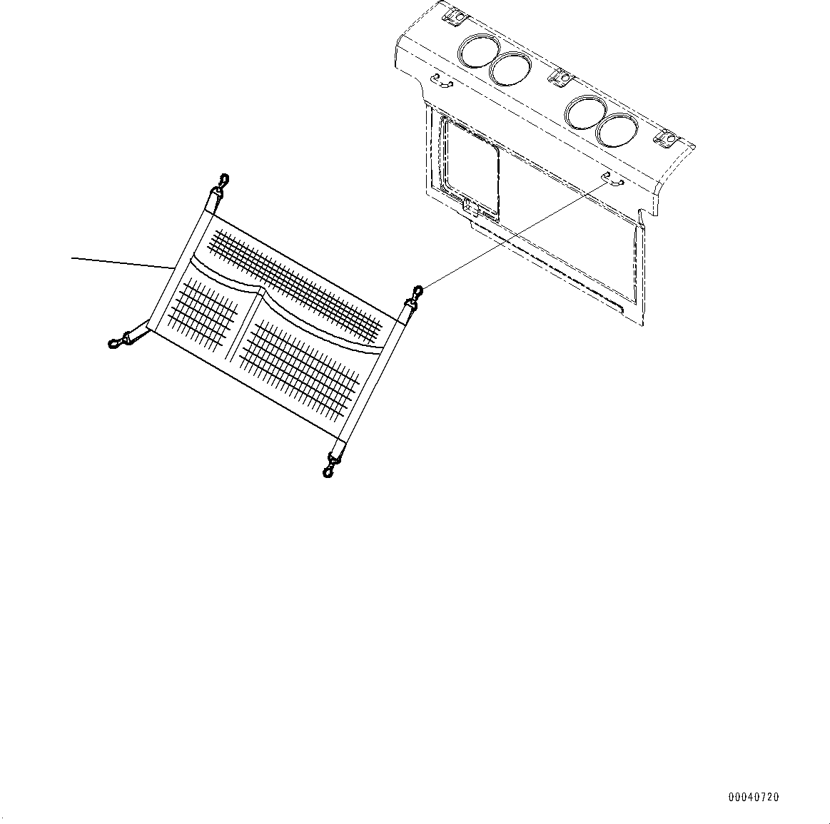 Komatsu parts book diagram for PC290LCI-11E0 S/N 35152-UP: LUGGAGE BOX NET