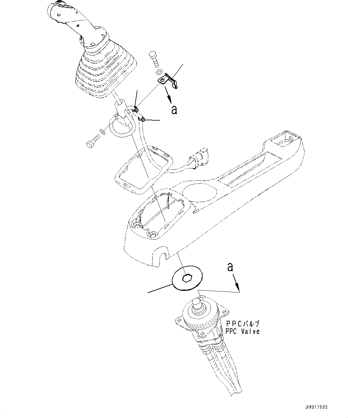 Komatsu parts book diagram for PC290LCI-11E0 S/N 35152-UP: CAB, FLOOR, WORK EQUIPMENT CONTROL LEVER RELATED PARTS, L.H.