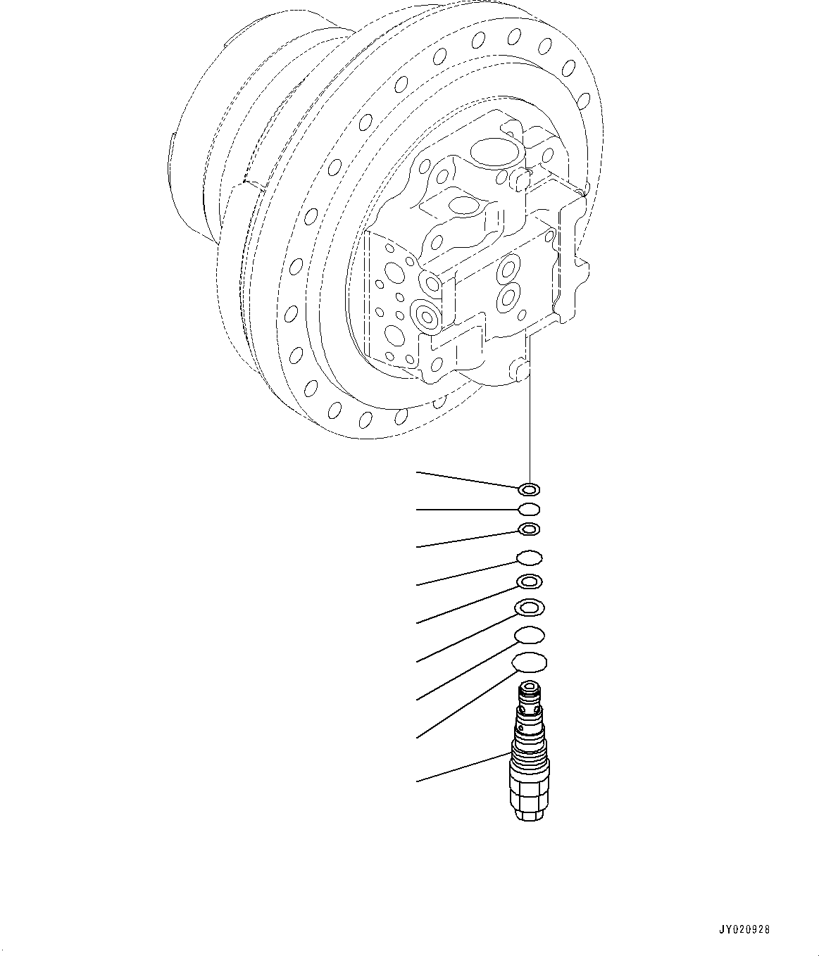 Komatsu parts book diagram for PC290LCI-11E0 S/N 35152-UP: TRAVEL MOTOR AND FINAL DRIVE, TRAVEL MOTOR, L.H. (3/3)