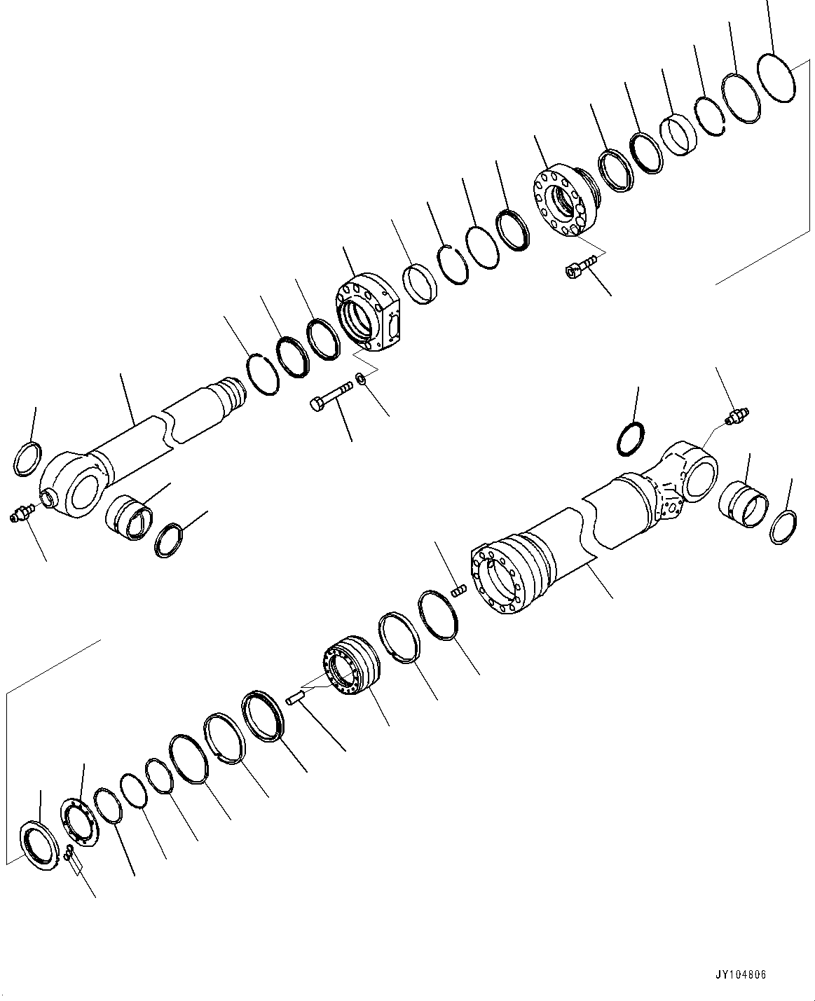 Komatsu parts book diagram for PC290LCI-11E0 S/N 35152-UP: ARM, 3200MM, HEAVY DUTY TYPE, 2-ATTACHMENT, INNER PARTS, BUCKET CYLINDER (2/3)
