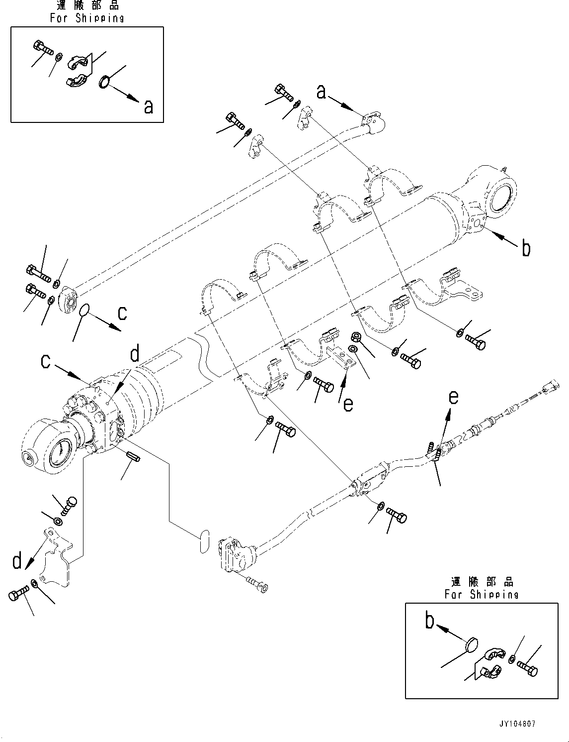 Komatsu parts book diagram for PC290LCI-11E0 S/N 35152-UP: ARM, 3200MM, HEAVY DUTY TYPE, 2-ATTACHMENT, INNER PARTS, BUCKET CYLINDER (3/3)