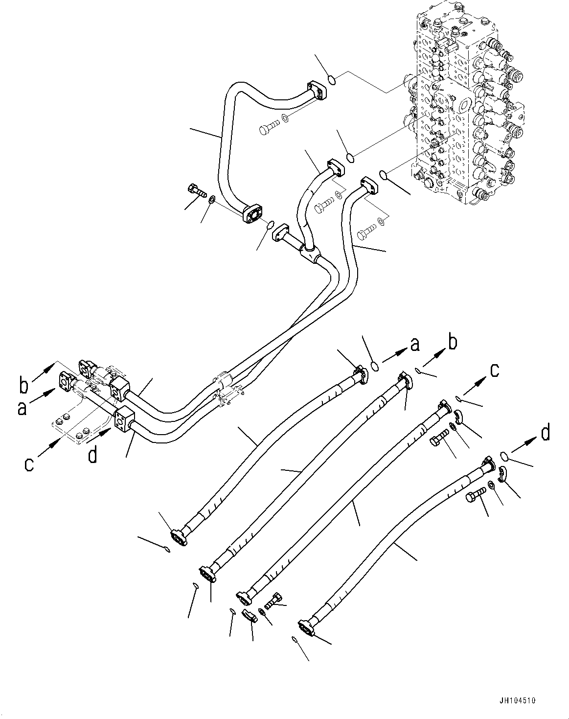 Komatsu parts book diagram for PC360LCI-11E0 S/N 91258-UP: BOOM PIPING