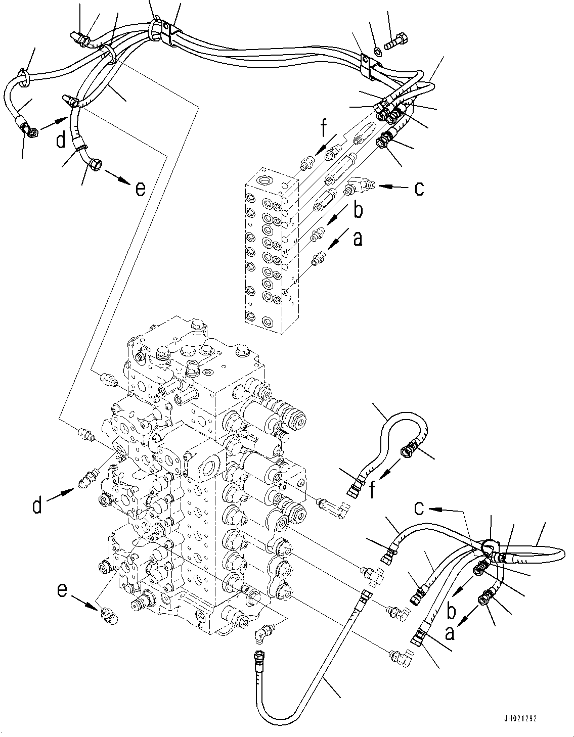 Komatsu parts book diagram for PC360LCI-11E0 S/N 91258-UP: PROPORTIONAL PRESSURE CONTROL (PPC) MAIN PIPING