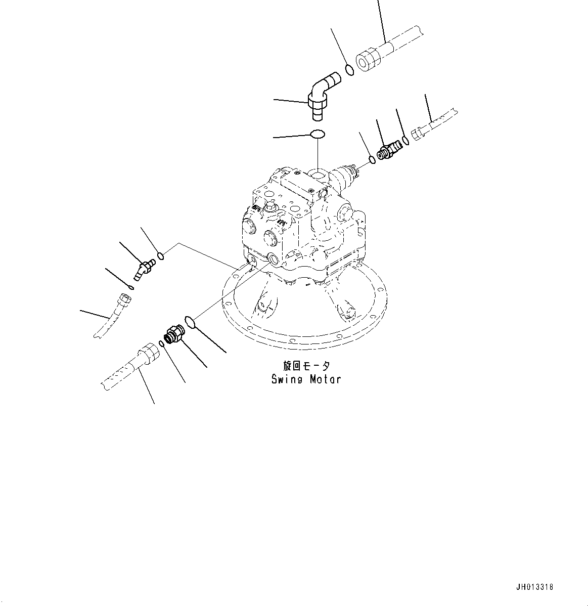 Komatsu parts book diagram for PC360LCI-11E0 S/N 91258-UP: SWING MOTOR CONNECTING PARTS