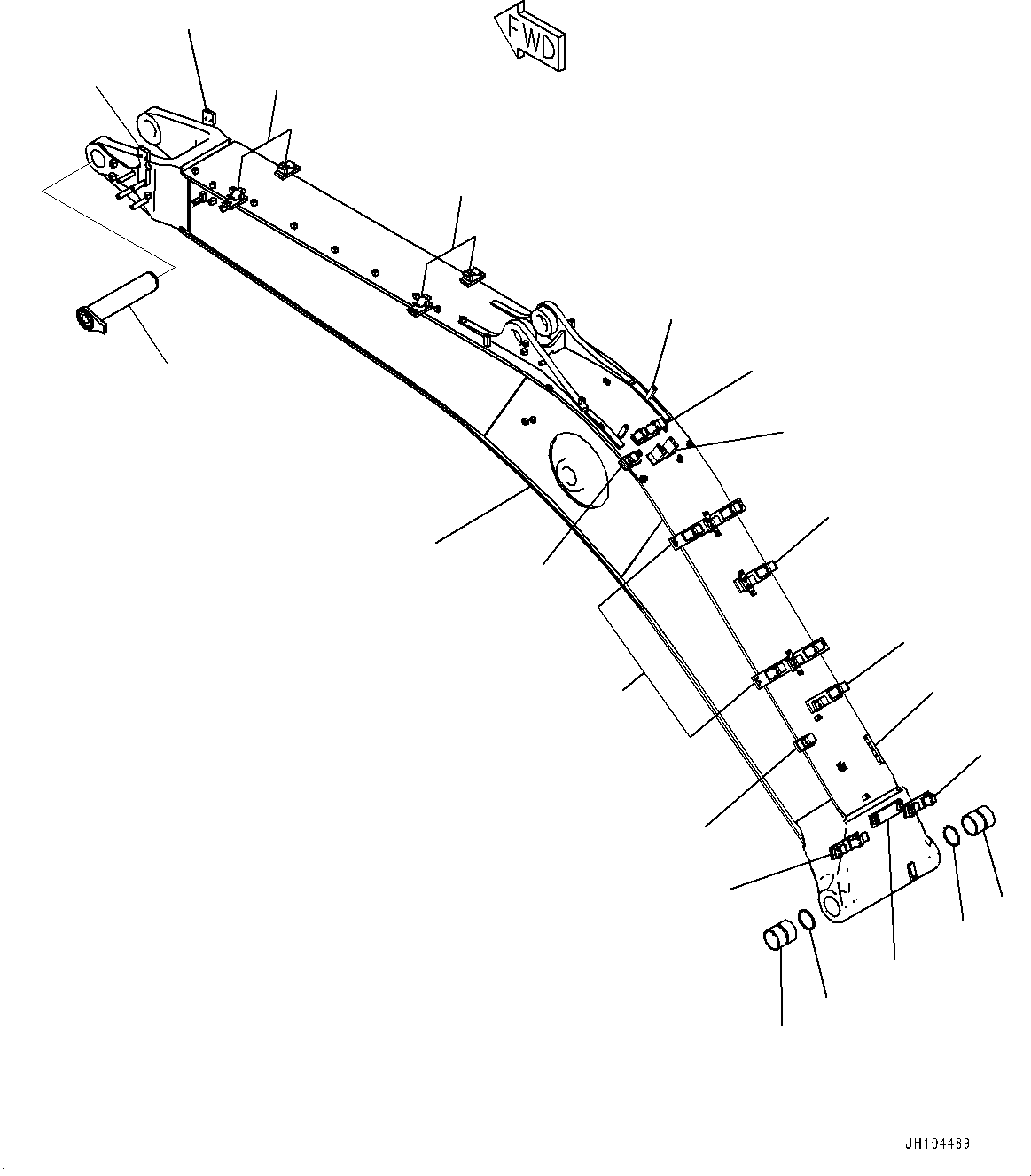 Komatsu parts book diagram for PC360LCI-11E0 S/N 91258-UP: BOOM, 6500MM, 2-ATTACHMENT, BOOM AND TOP PIN