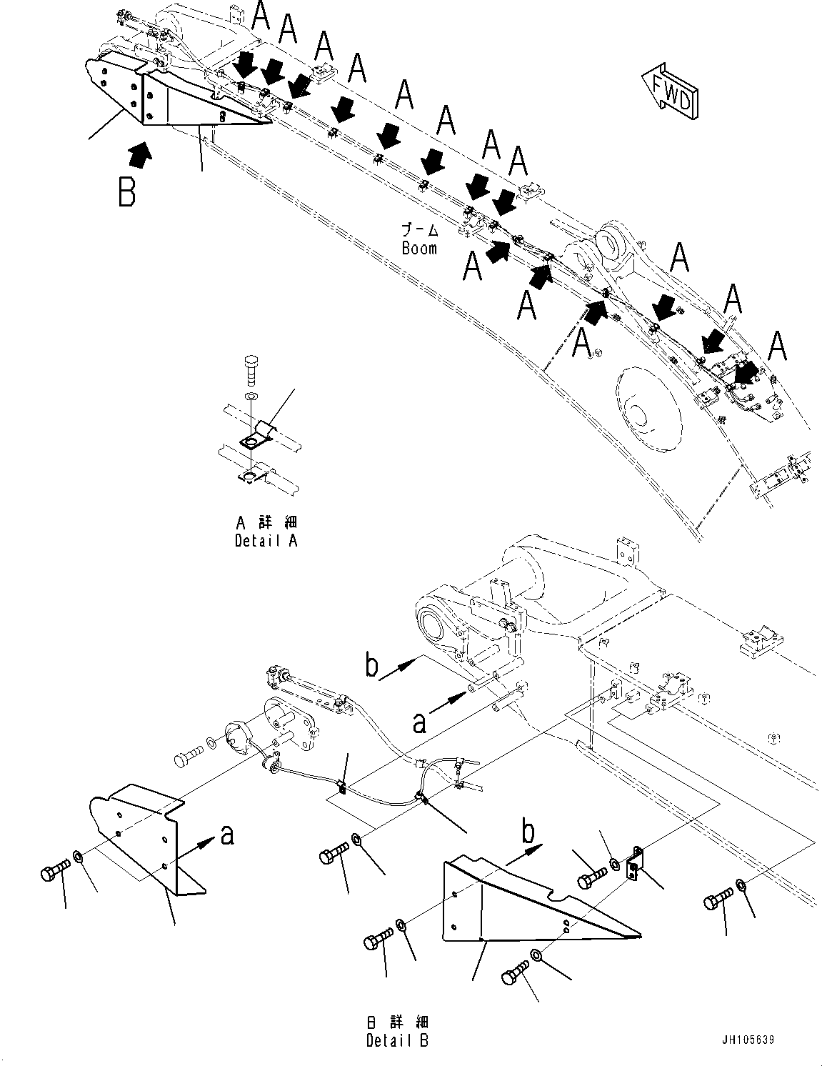 Komatsu parts book diagram for PC360LCI-11E0 S/N 91258-UP: BOOM, 6500MM, 2-ATTACHMENT, SENSOR RELATED PARTS (2/2)
