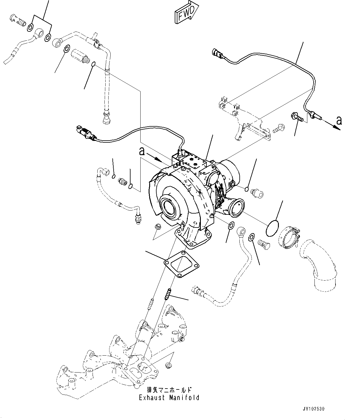 Komatsu parts book diagram for SAA6D114E-6B S/N 26910063-UP (For PC360LCI-11E0): VARIABLE GEOMETRY TURBOCHARGER (VGT)