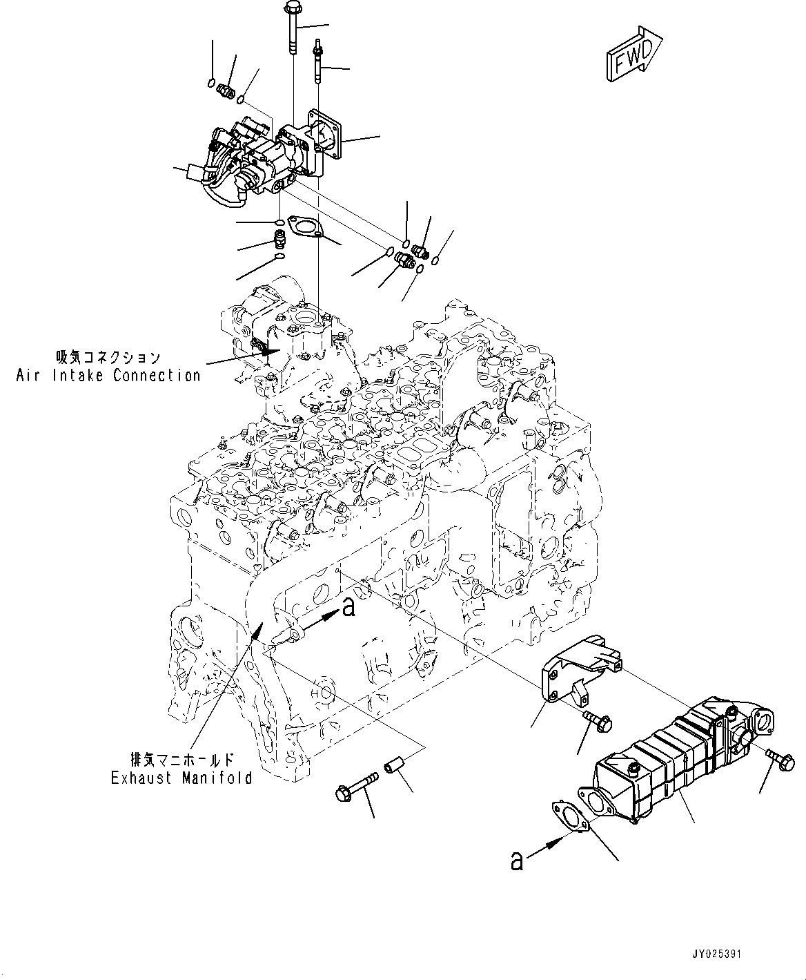 Komatsu parts book diagram for SAA6D114E-6B S/N 26910063-UP (For PC360LCI-11E0): EXHAUST GAS RE-CIRCULATION (EGR) VALVE