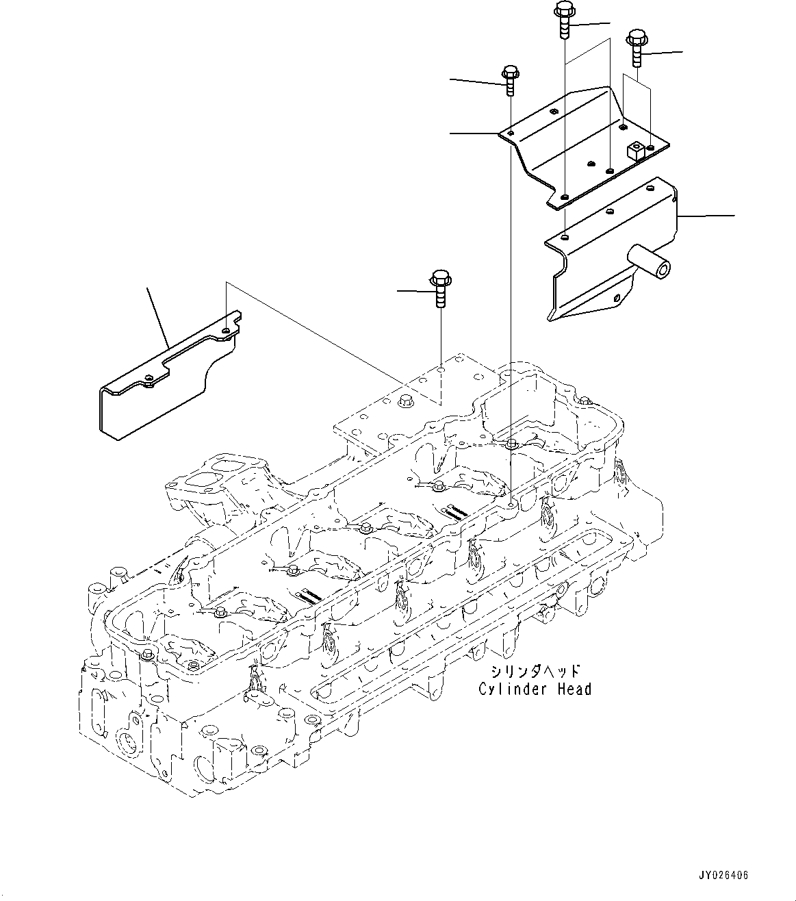 Komatsu parts book diagram for SAA6D114E-6B S/N 26910063-UP (For PC360LCI-11E0): HEAT SHIELD