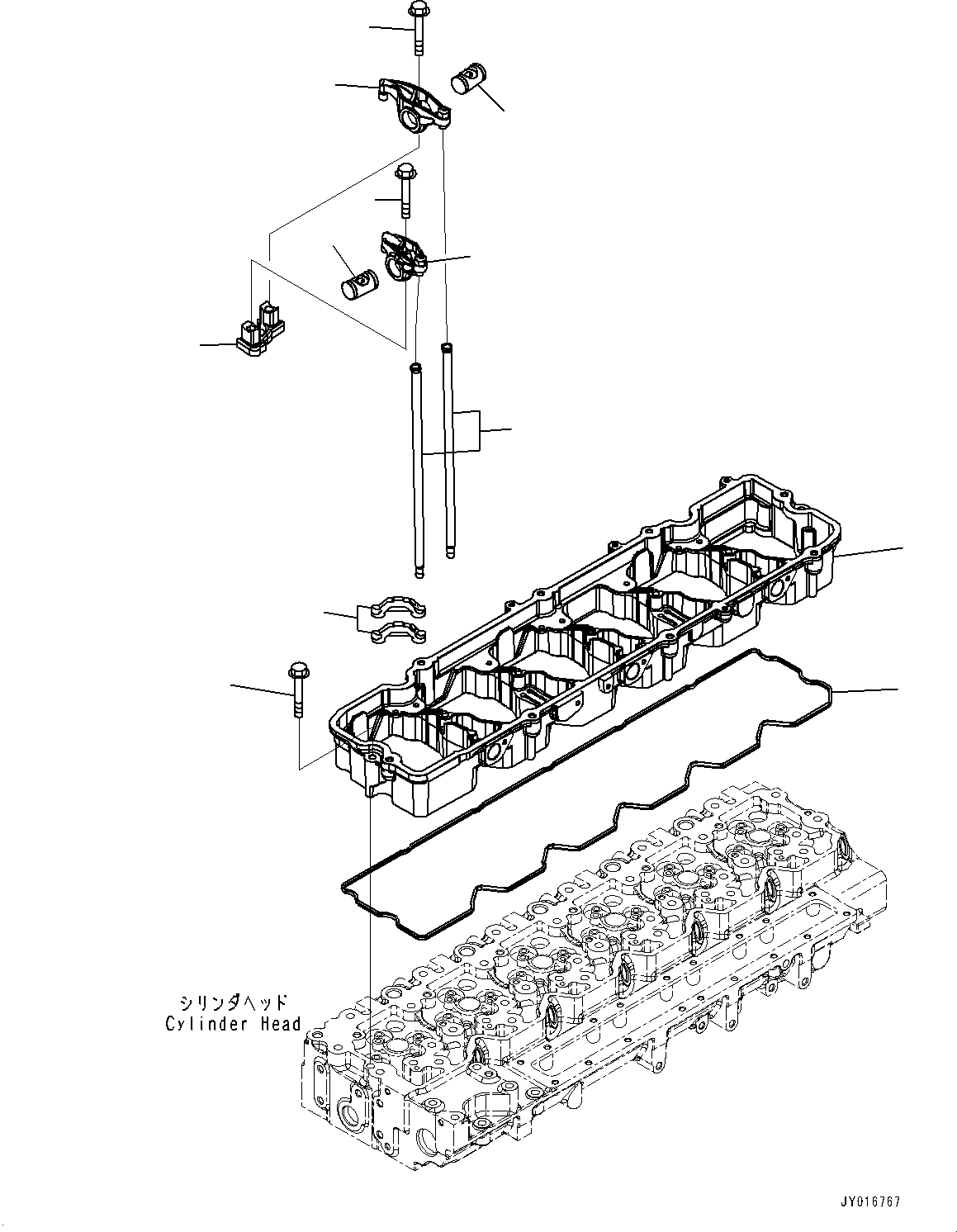 Komatsu parts book diagram for SAA6D114E-6B S/N 26910063-UP (For PC360LCI-11E0): ROCKER ARM HOUSING AND ROCKER ARM