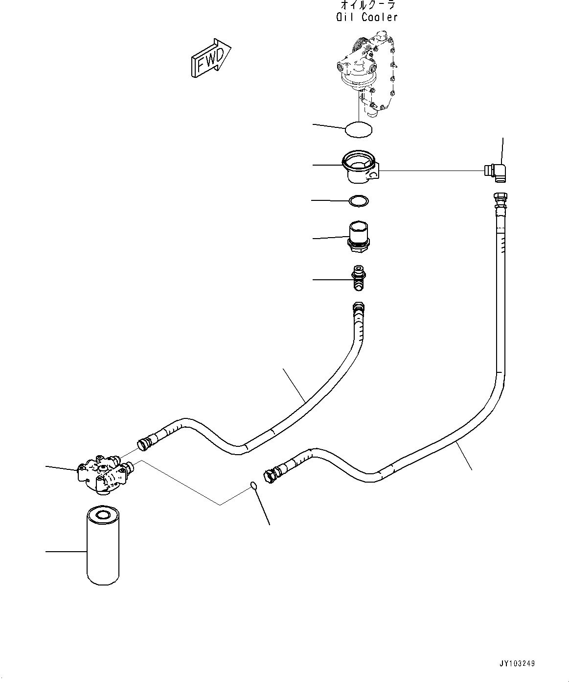 Komatsu parts book diagram for SAA6D114E-6B S/N 26910063-UP (For PC360LCI-11E0): ENGINE OIL FILTER