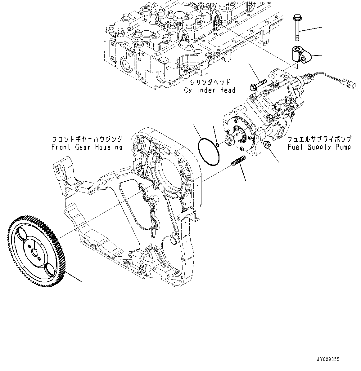 Komatsu parts book diagram for SAA6D114E-6B S/N 26910063-UP (For PC360LCI-11E0): FUEL SUPPLY PUMP MOUNTING