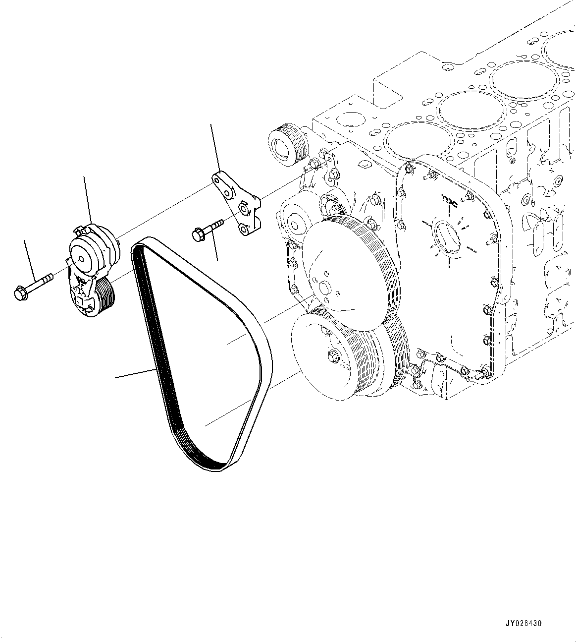 Komatsu parts book diagram for SAA6D114E-6B S/N 26910063-UP (For PC360LCI-11E0): COOLING FAN BELT