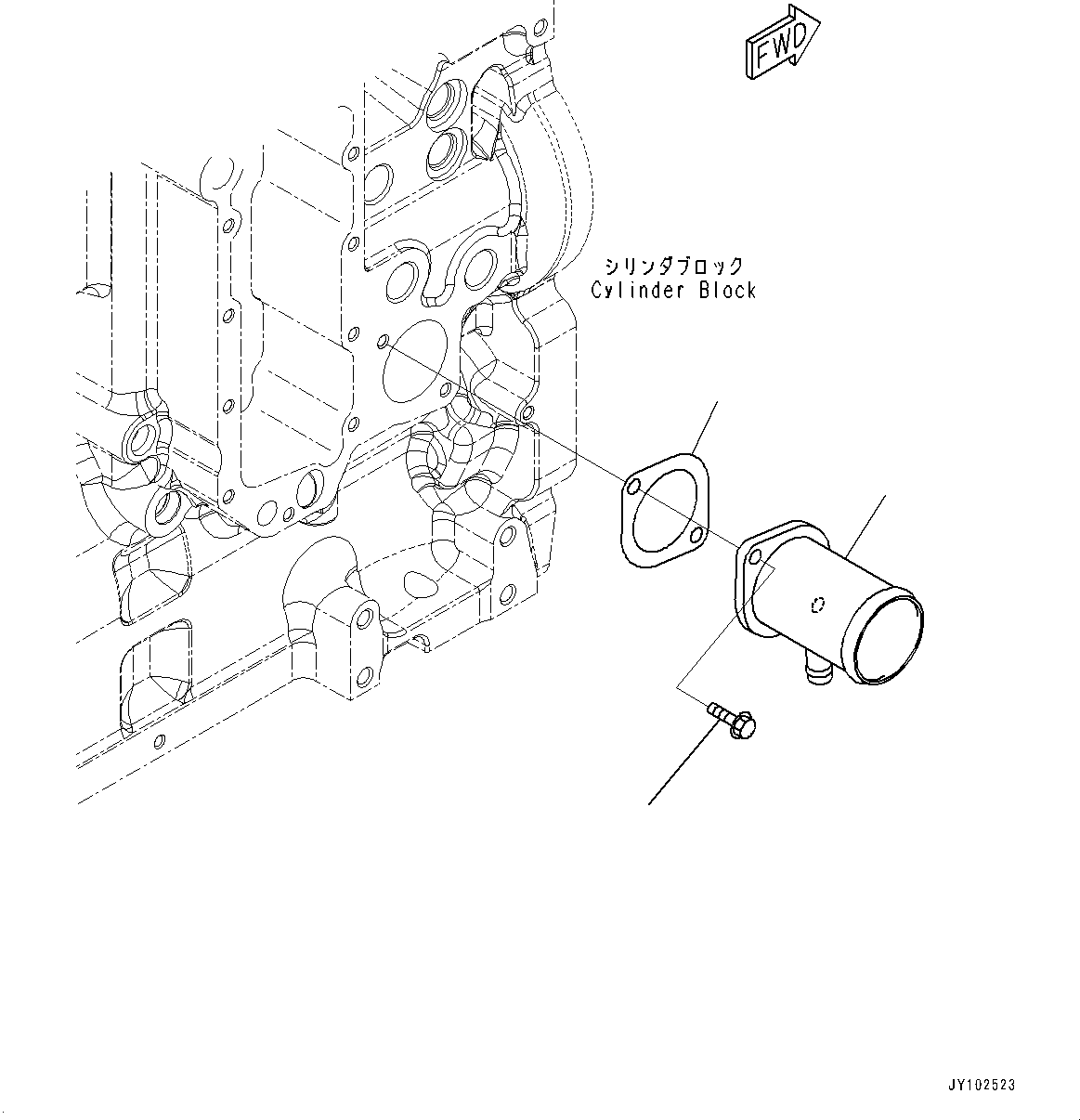 Komatsu parts book diagram for SAA6D114E-6B S/N 26910063-UP (For PC360LCI-11E0): WATER INLET CONNECTOR
