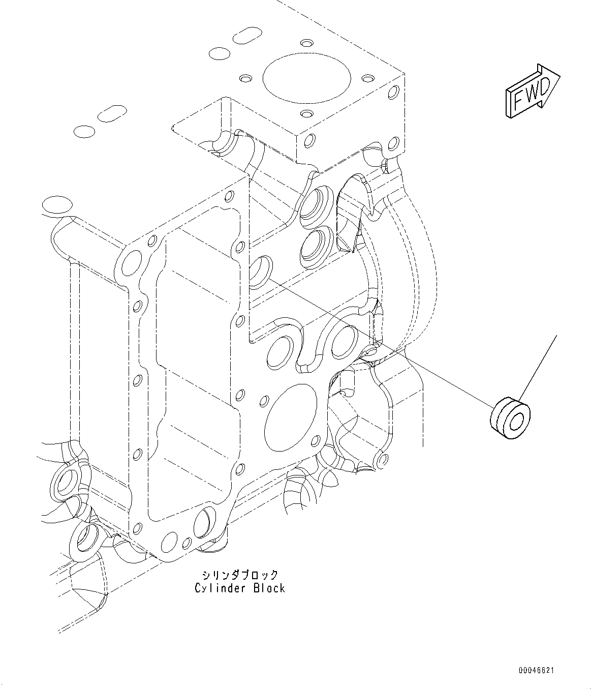 Komatsu parts book diagram for SAA6D114E-6B S/N 26910063-UP (For PC360LCI-11E0): COOLANT HEATER PLUG