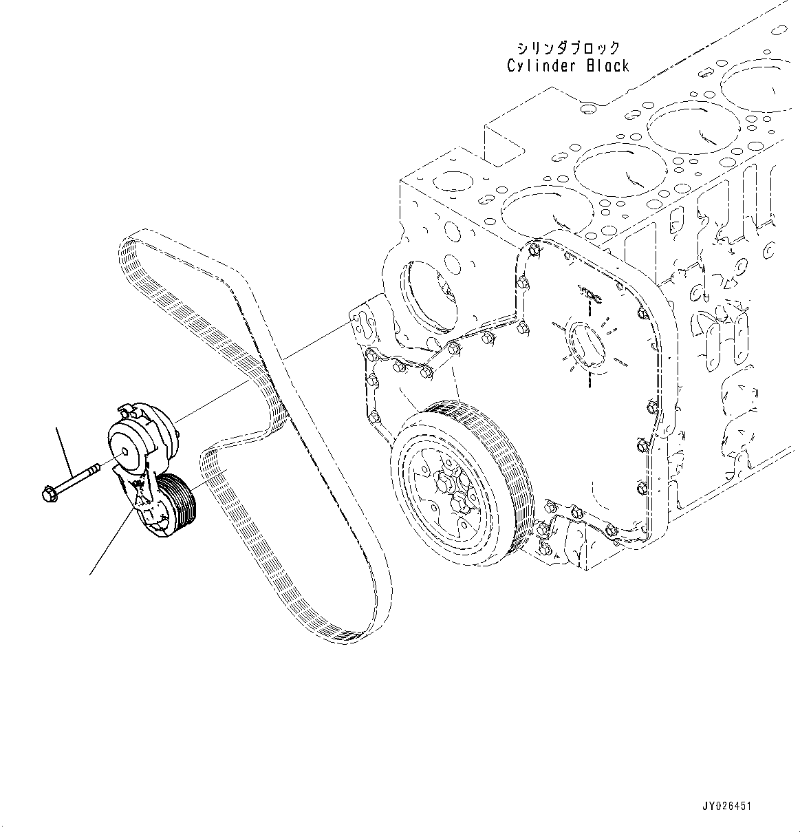 Komatsu parts book diagram for SAA6D114E-6B S/N 26910063-UP (For PC360LCI-11E0): ALTERNATOR TENSION PULLEY
