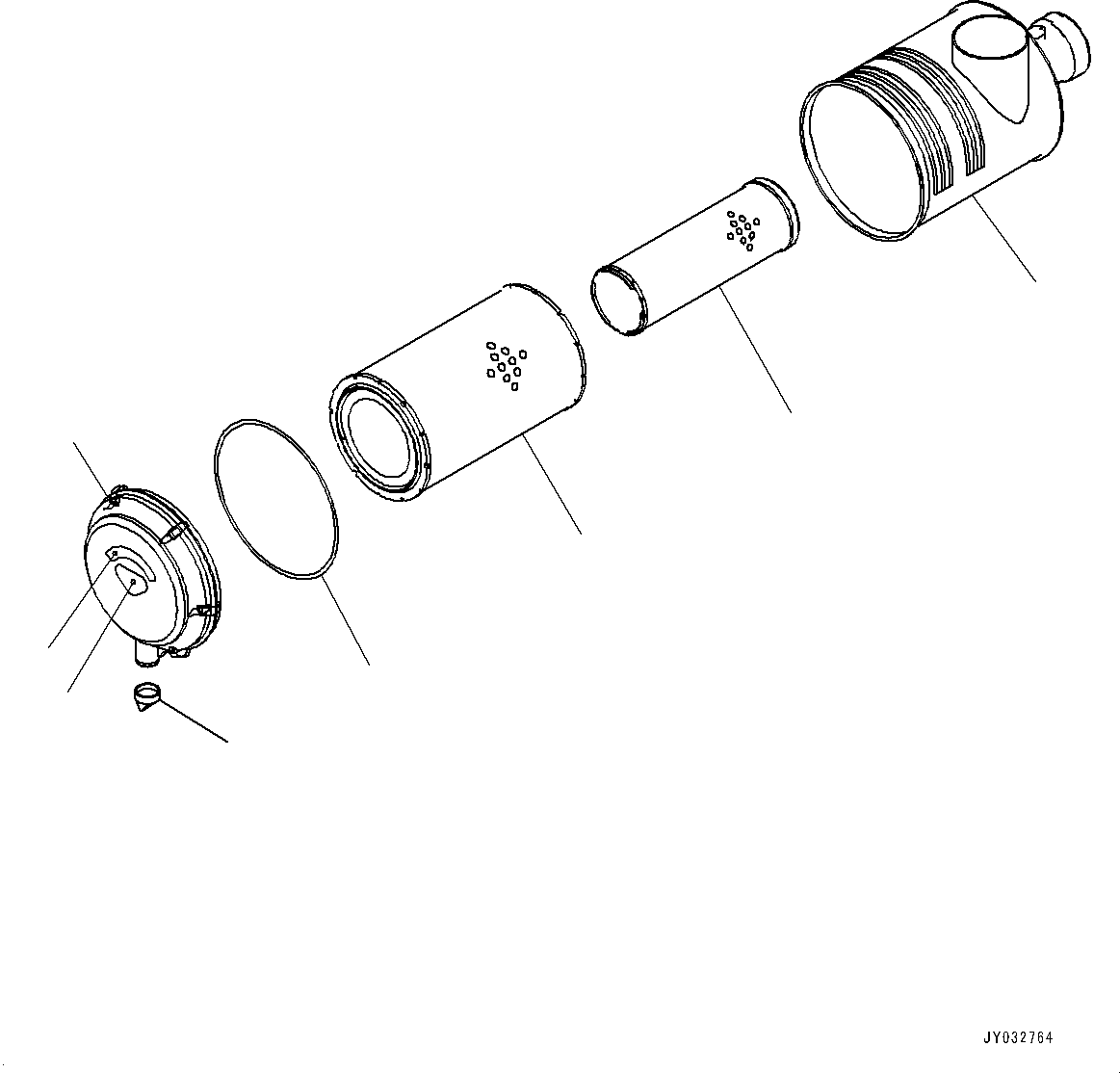 Komatsu parts book diagram for PC210LCI-11E0 S/N 503996-UP: AIR CLEANER, INNER PARTS, AIR CLEANER
