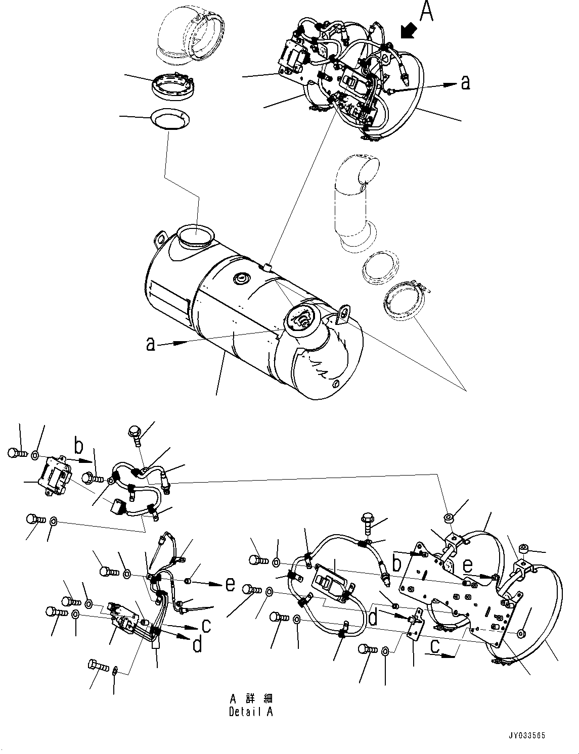 Komatsu parts book diagram for PC210LCI-11E0 S/N 503996-UP: EXHAUST PIPE, SCR ASSEMBLY