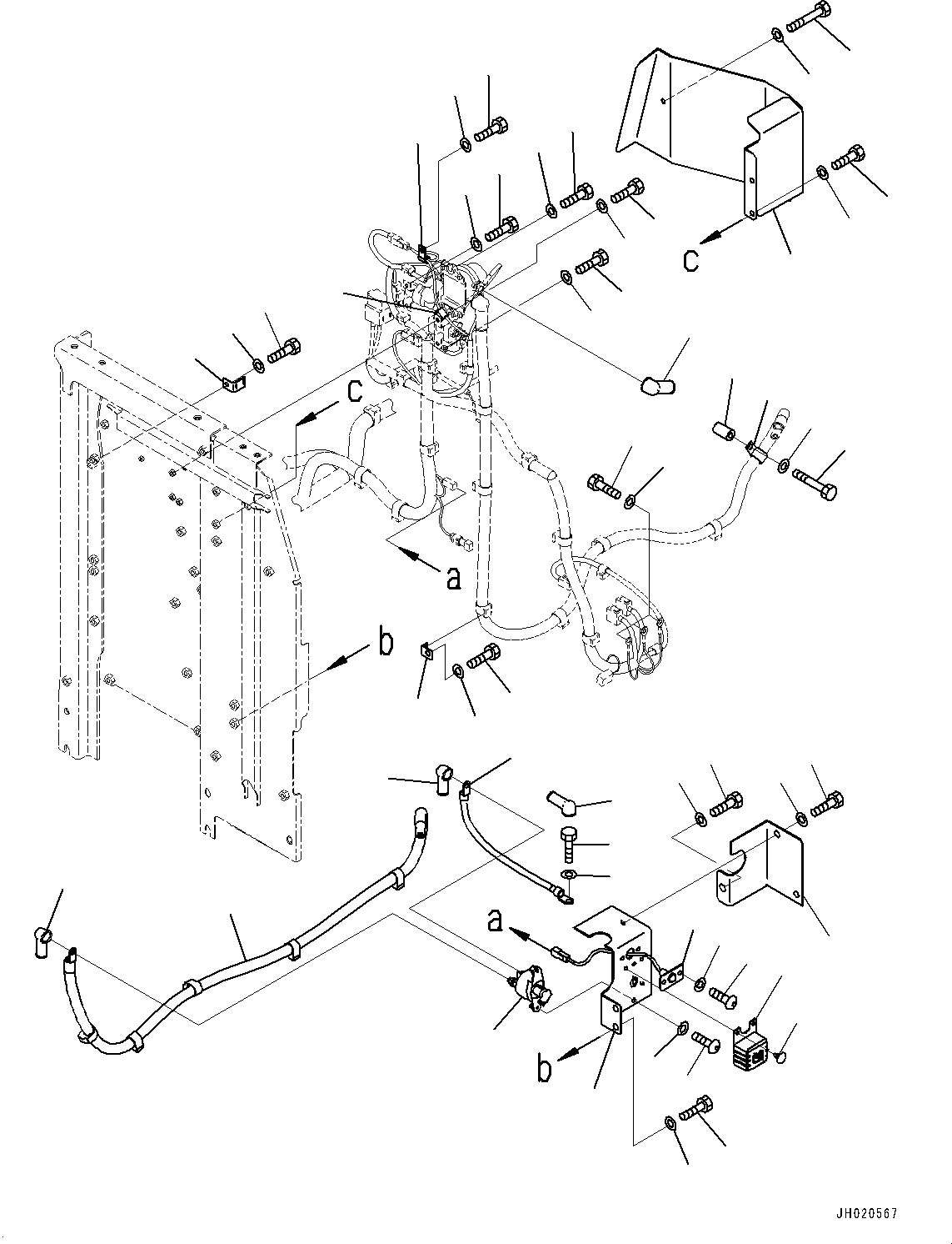 Komatsu parts book diagram for PC210LCI-11E0 S/N 503996-UP: ELECTRIC WIRING HARNESS, STARTING WIRING HARNESS