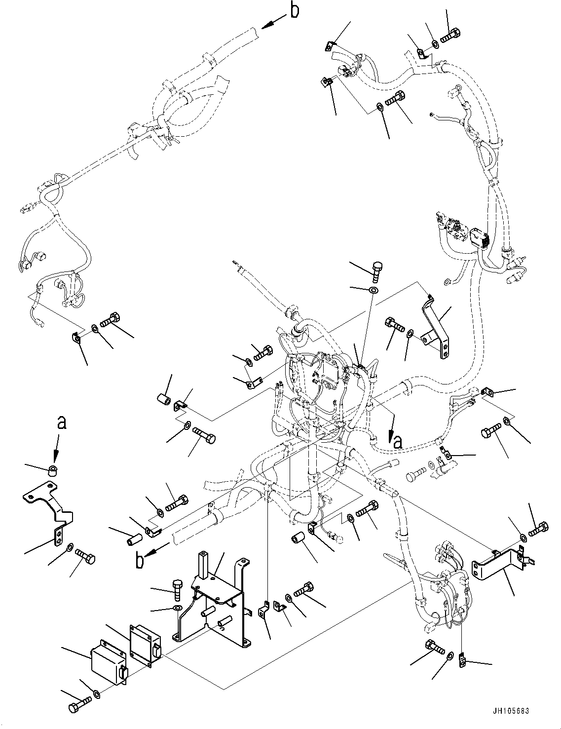 Komatsu parts book diagram for PC210LCI-11E0 S/N 503996-UP: ELECTRIC WIRING HARNESS, MAIN WIRING HARNESS CLAMP (4/5)