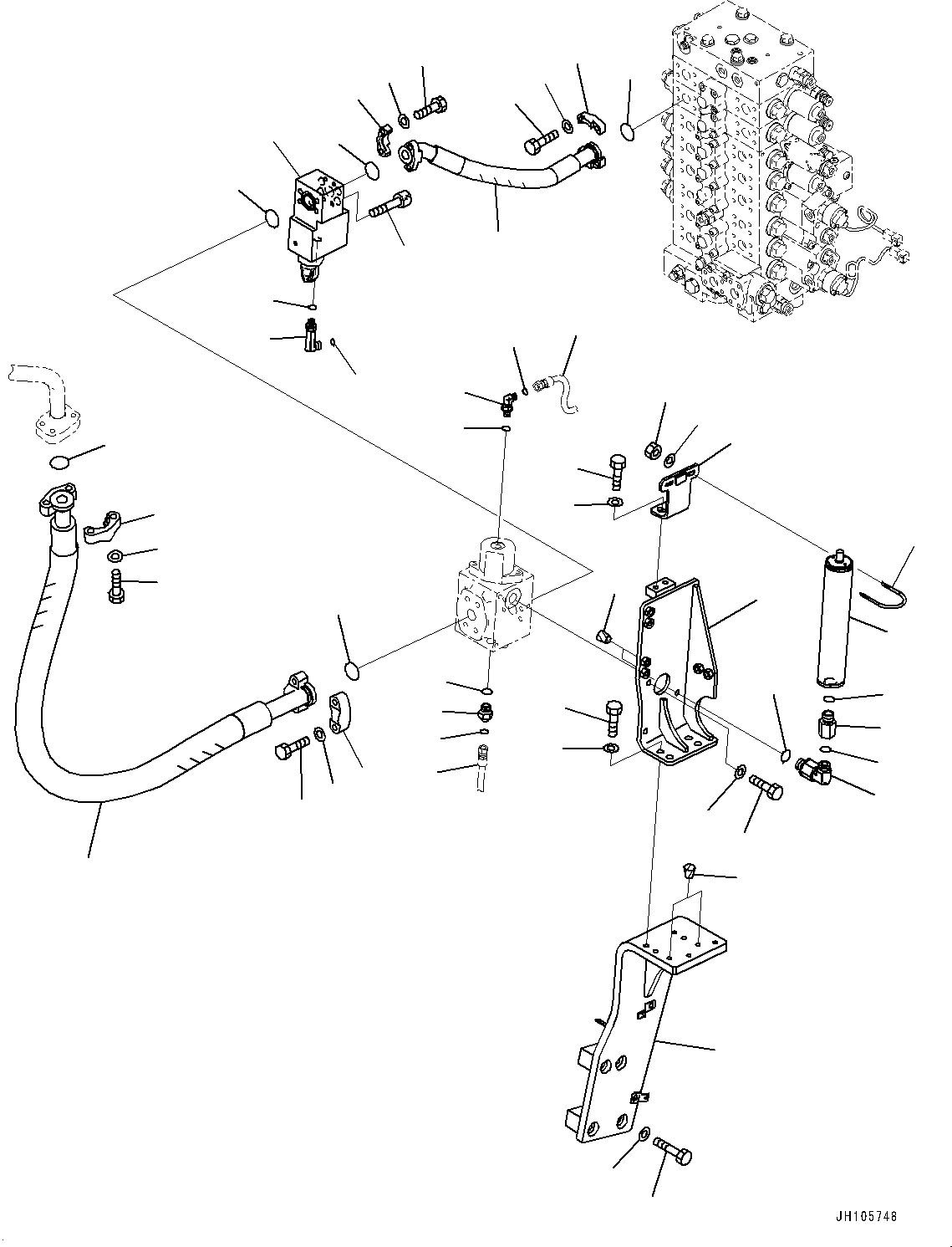 Komatsu parts book diagram for PC210LCI-11E0 S/N 503996-UP: ATTACHMENT PIPING, PIPING, R.H.