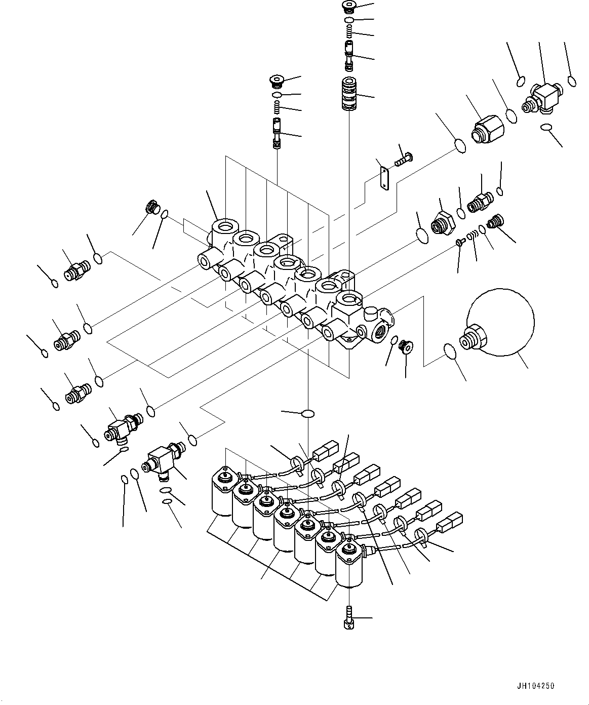 Komatsu parts book diagram for PC210LCI-11E0 S/N 503996-UP: SOLENOID VALVE, RELATED PARTS