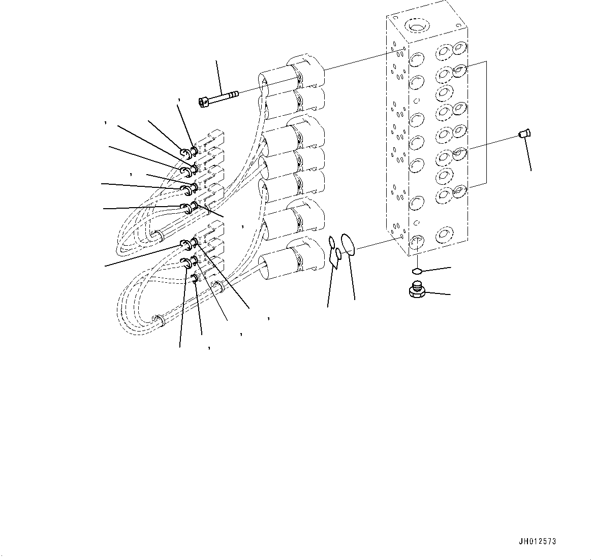 Komatsu parts book diagram for PC210LCI-11E0 S/N 503996-UP: PRESSURE SWITCH BLOCK, CONNECTING PARTS (1/3)