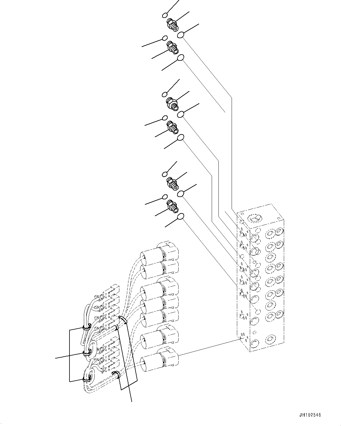 Komatsu parts book diagram for PC210LCI-11E0 S/N 503996-UP: PRESSURE SWITCH BLOCK, CONNECTING PARTS (3/3)