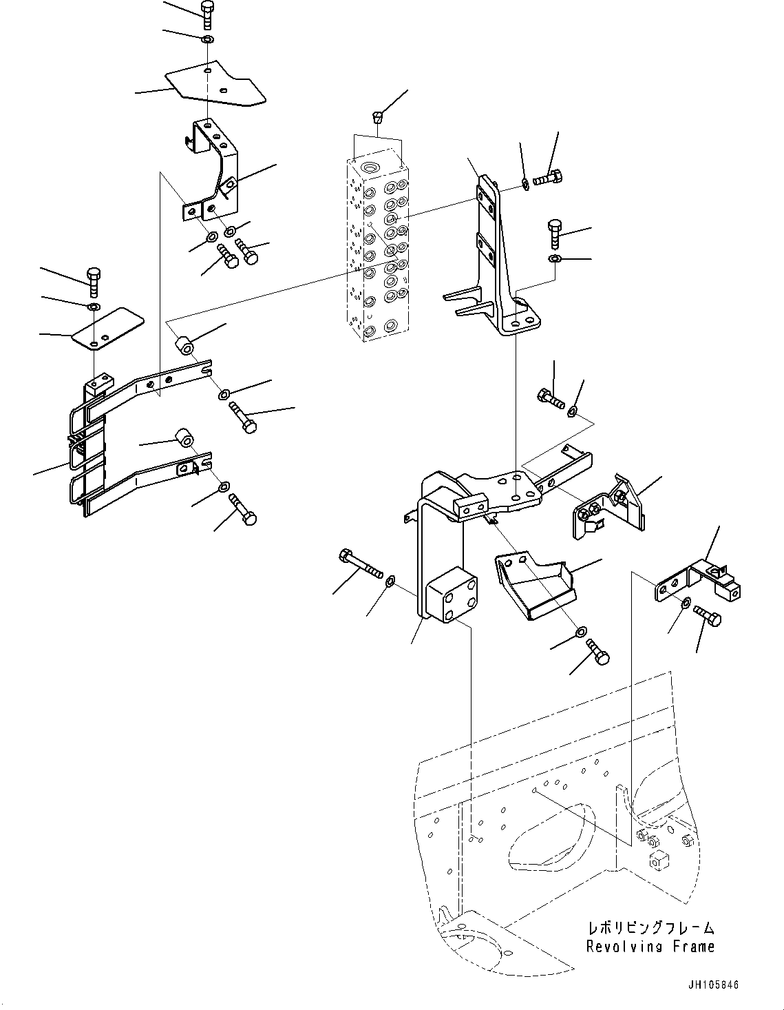 Komatsu parts book diagram for PC210LCI-11E0 S/N 503996-UP: PRESSURE SWITCH BLOCK, MOUNTING BRACKET