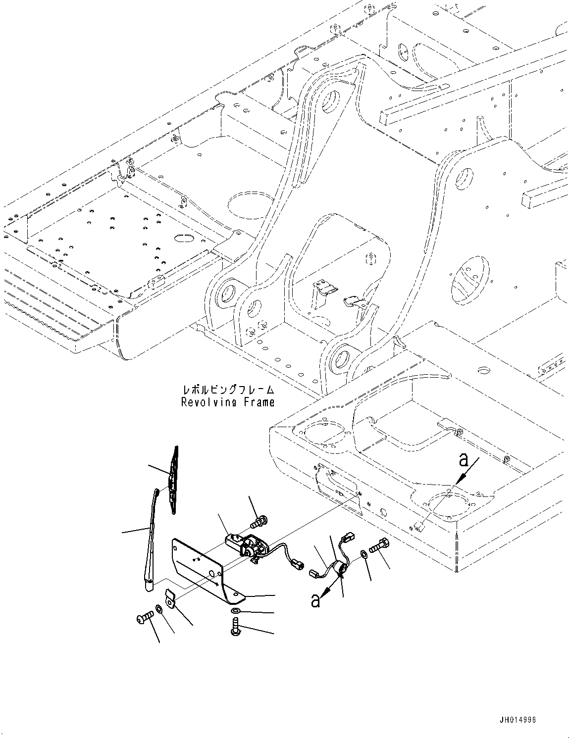Komatsu parts book diagram for PC210LCI-11E0 S/N 503996-UP: ADDITIONAL LOWER WIPER, FRONT LOWER WINDOW WIPER