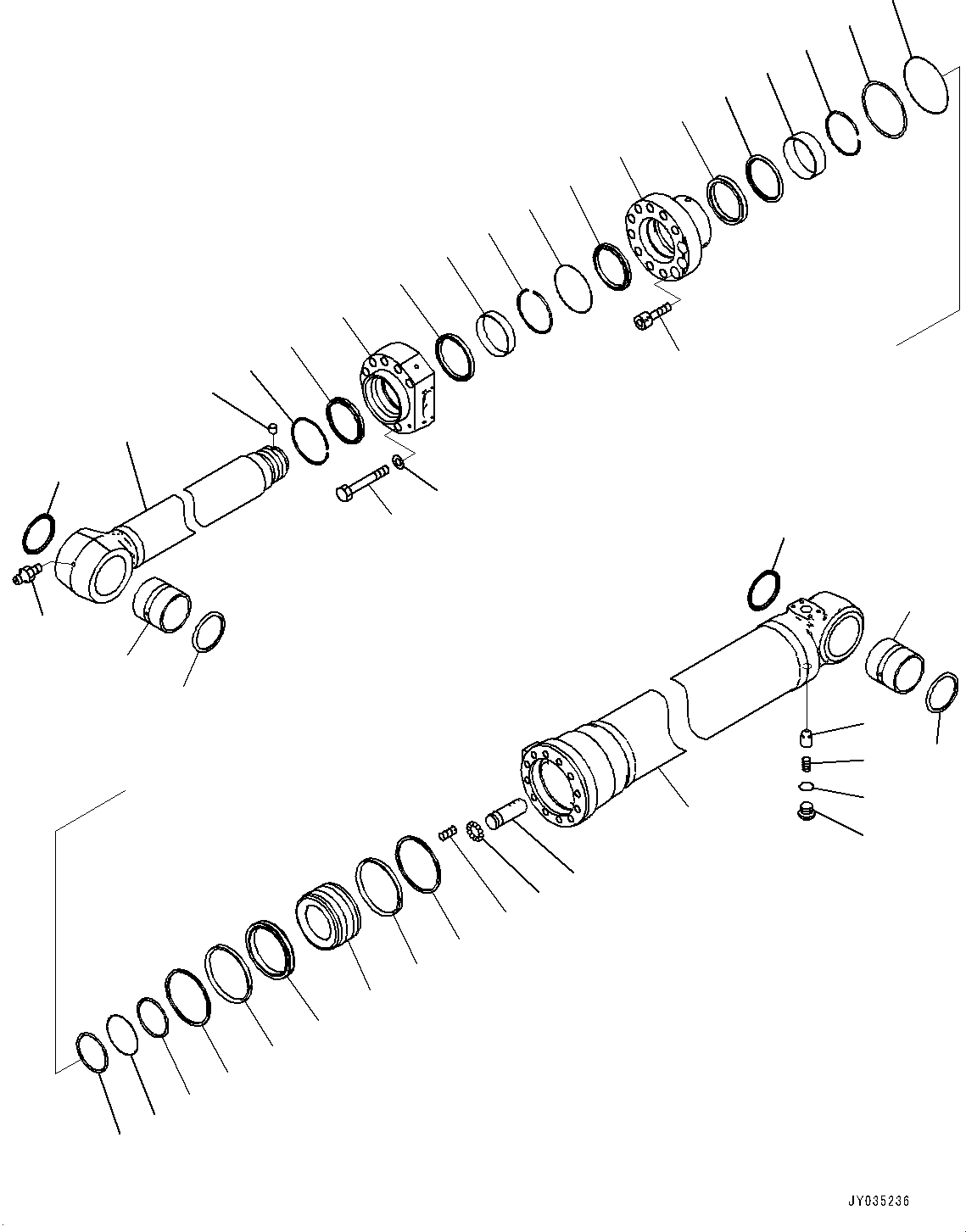 Komatsu parts book diagram for PC210LCI-11E0 S/N 503996-UP: ARM CYLINDER, INNER PARTS (3/3)