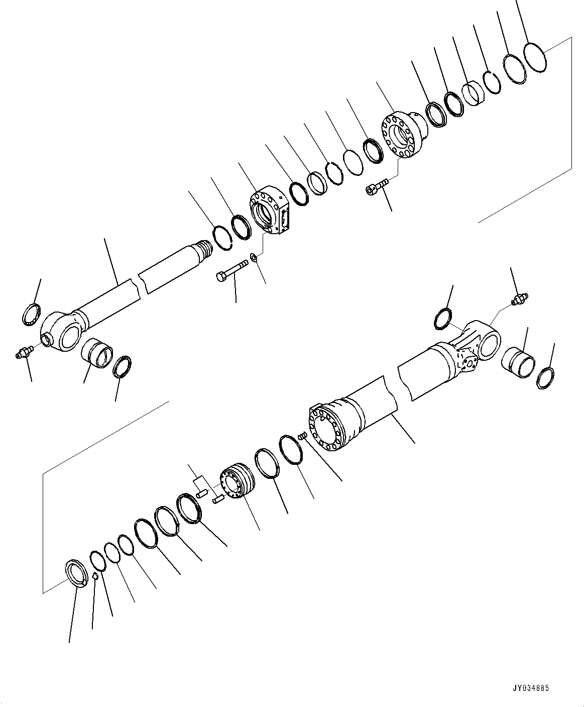 Komatsu parts book diagram for PC210LCI-11E0 S/N 503996-UP: ARM, 2900MM, HEAVY DUTY TYPE, BUCKET CYLINDER, INNER PARTS (2/3)