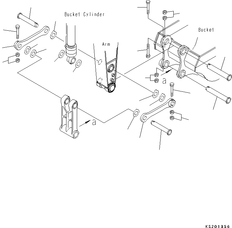 Komatsu parts book diagram for PC210LCI-11E0 S/N 503996-UP: BUCKET LINK (1/2)
