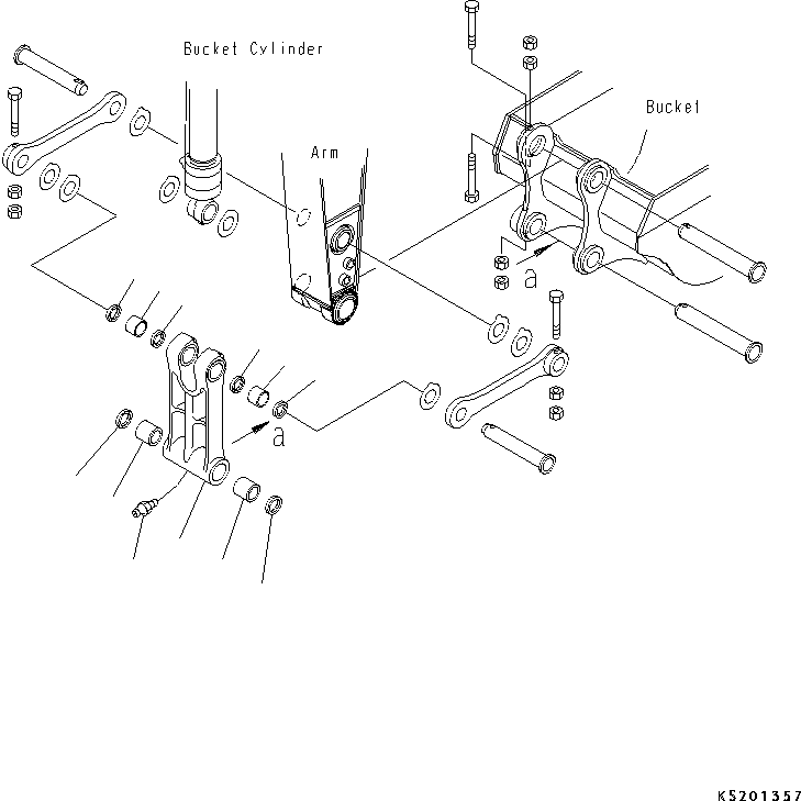 Komatsu parts book diagram for PC210LCI-11E0 S/N 503996-UP: BUCKET LINK (2/2)