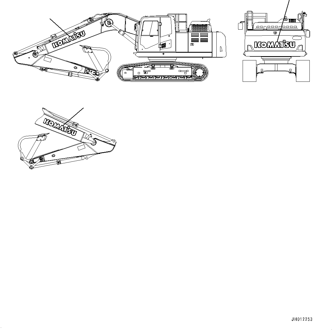 Komatsu parts book diagram for PC210LCI-11E0 S/N 503996-UP: KOMATSU LOGO, ADDITIONAL