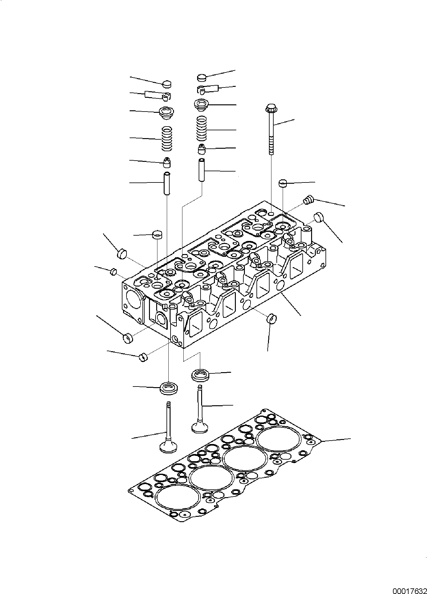 Komatsu parts book diagram for PC118MR-8 S/N F00003 AND UP: CYLINDER HEAD