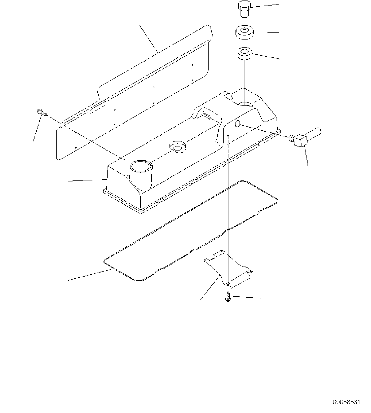 Komatsu parts book diagram for PC118MR-8 S/N F00003 AND UP: HEAD COVER