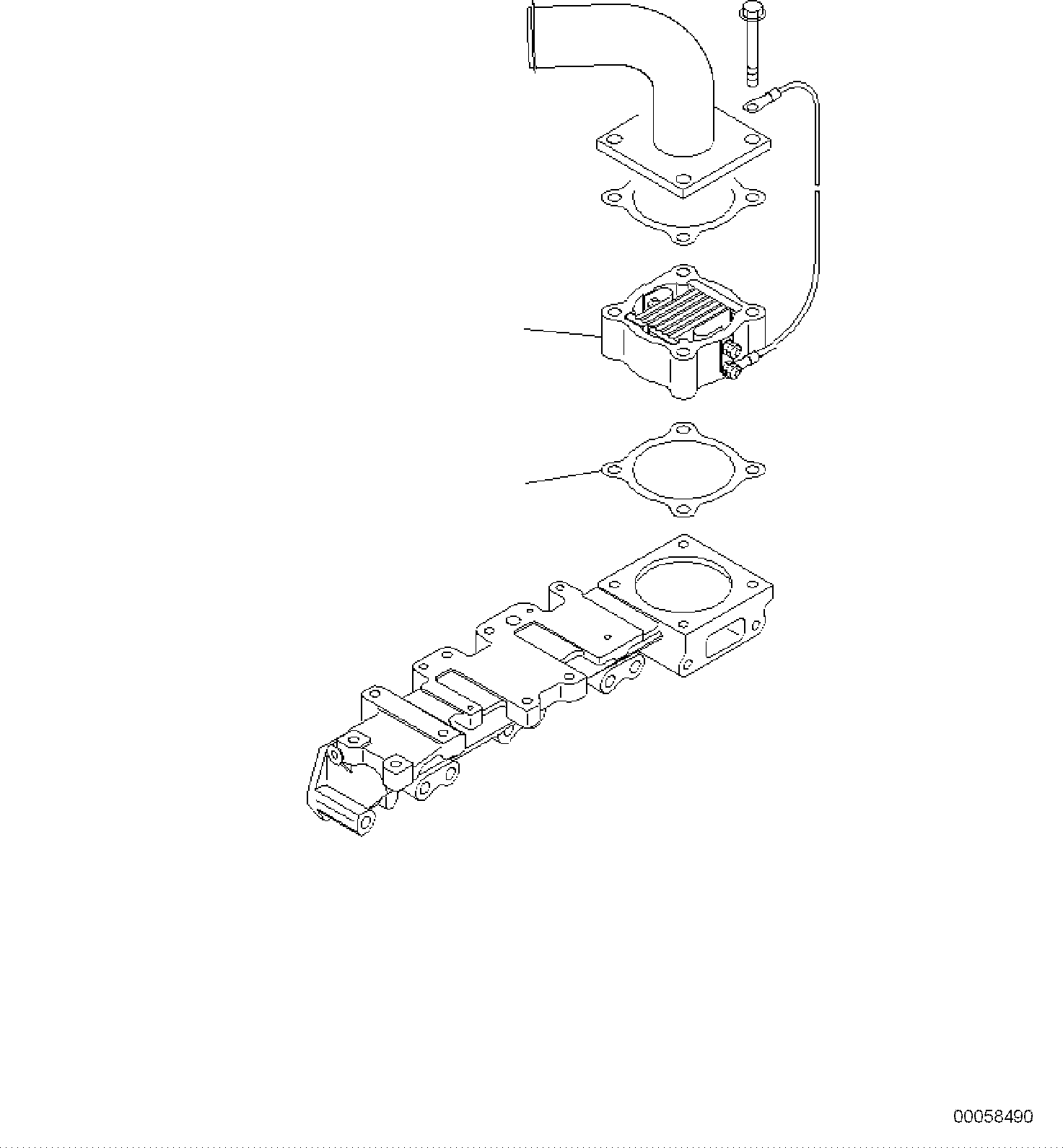 Komatsu parts book diagram for PC118MR-8 S/N F00003 AND UP: AIR INTAKE HEATER