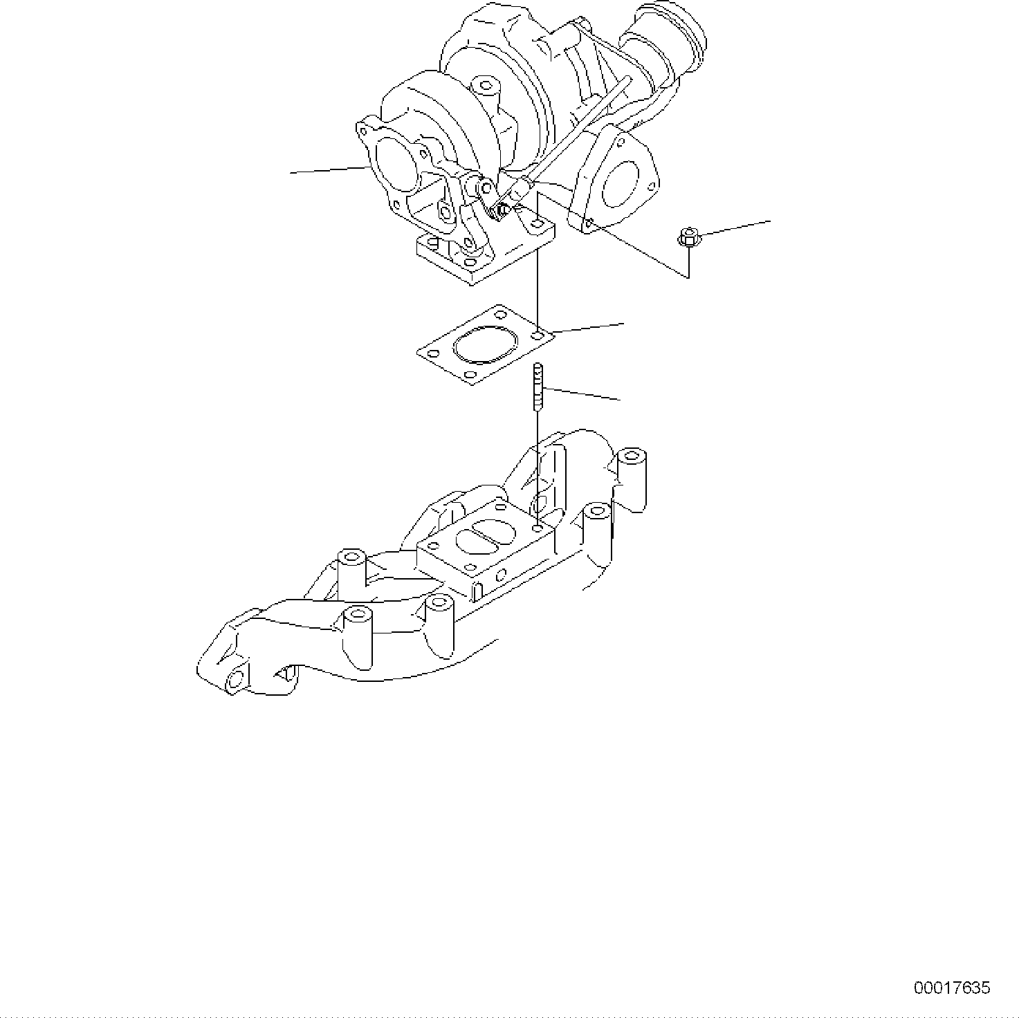 Komatsu parts book diagram for PC118MR-8 S/N F00003 AND UP: TURBOCHARGER